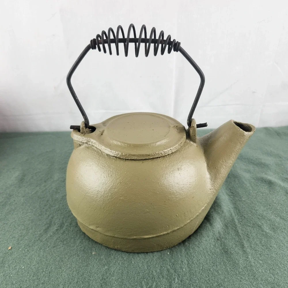Vintage Wood Stove Steamer 3 Quart Cast Iron Humidifier‎ Kettle Painted Display